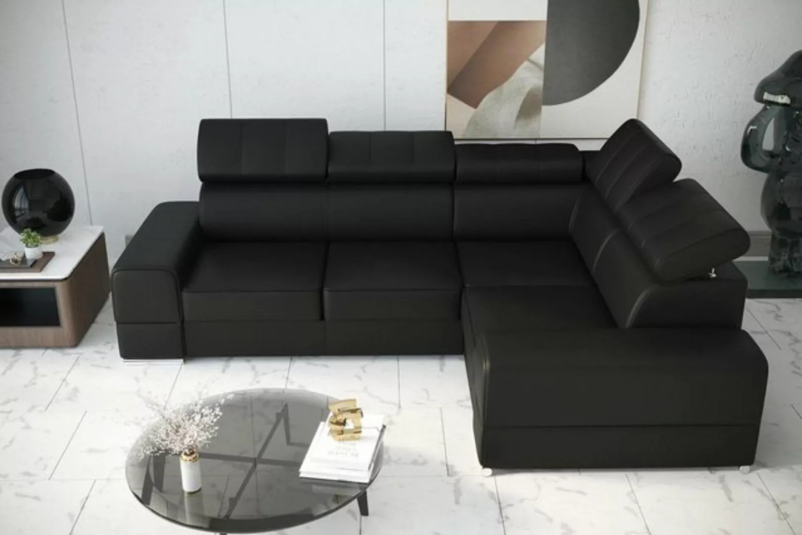 JVmoebel Ecksofa, Ecksofa Couch Sofas Textil Bett Funktion Design L Form Mo günstig online kaufen