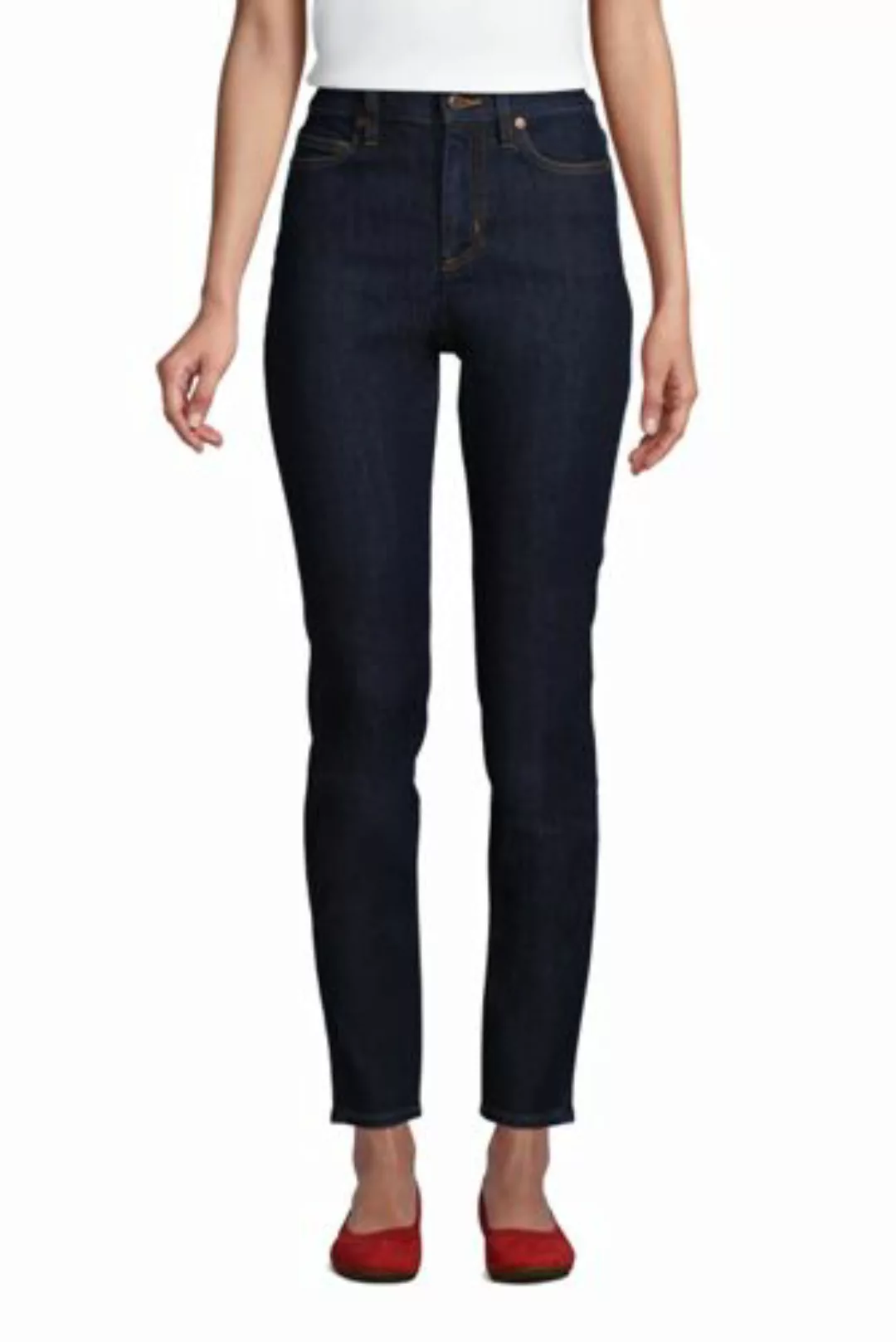 Slim Fit Öko Jeans High Waist, Damen, Größe: M Normal, Blau, Elasthan, by L günstig online kaufen