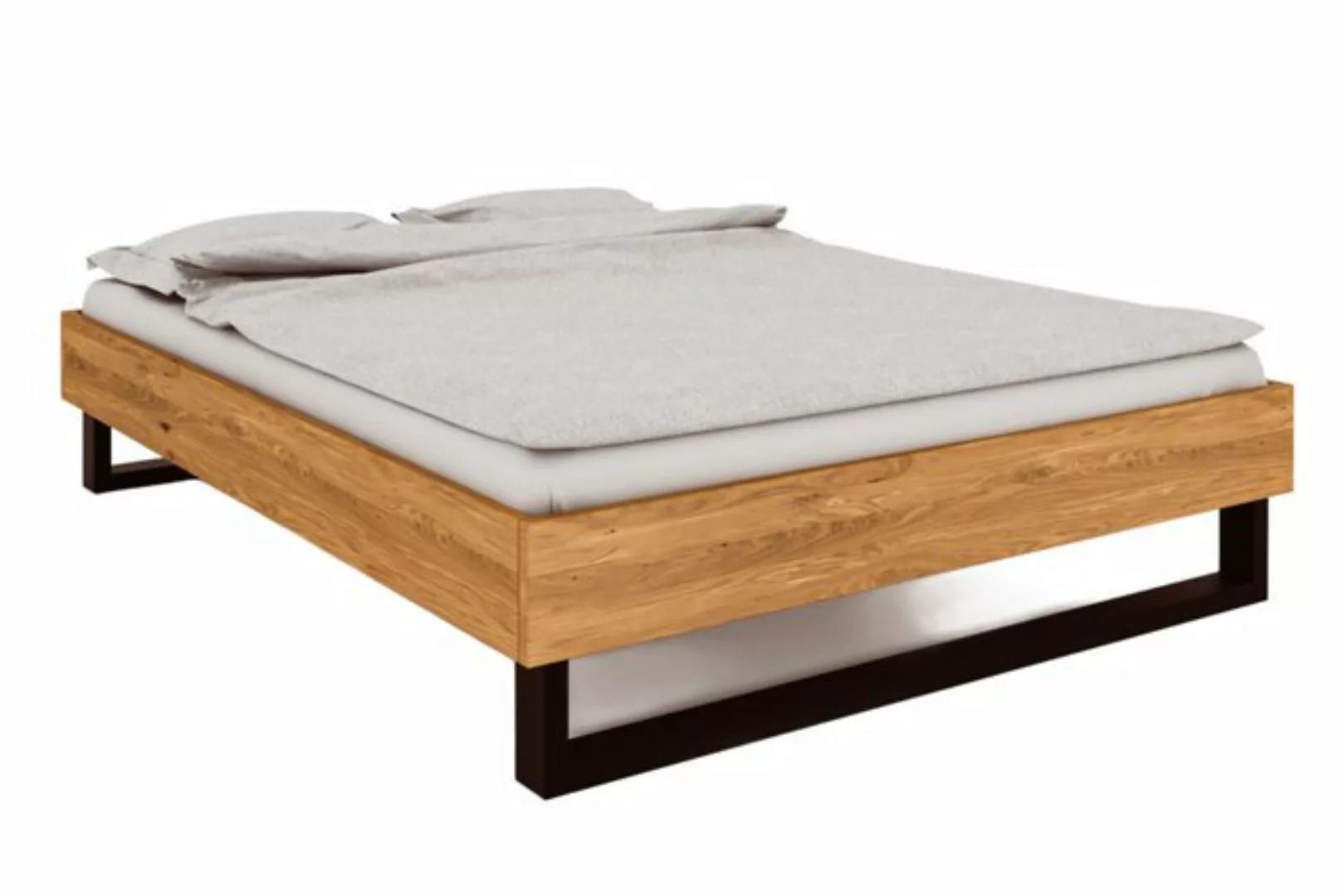 byoak Bett STEEL 200 x 210 aus Massivholz, ohne Kopfteil, Naturgeölt günstig online kaufen