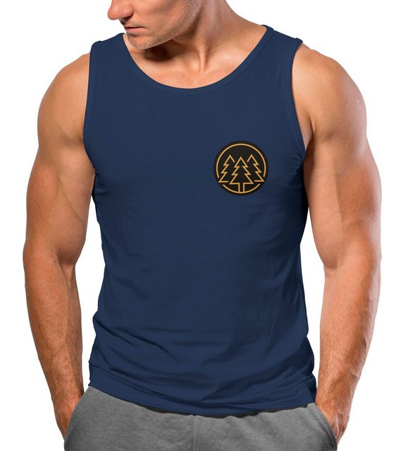 Neverless Tanktop Herren Tank-Top Print Logo Wald Bäume Outdoor Wandern Mot günstig online kaufen