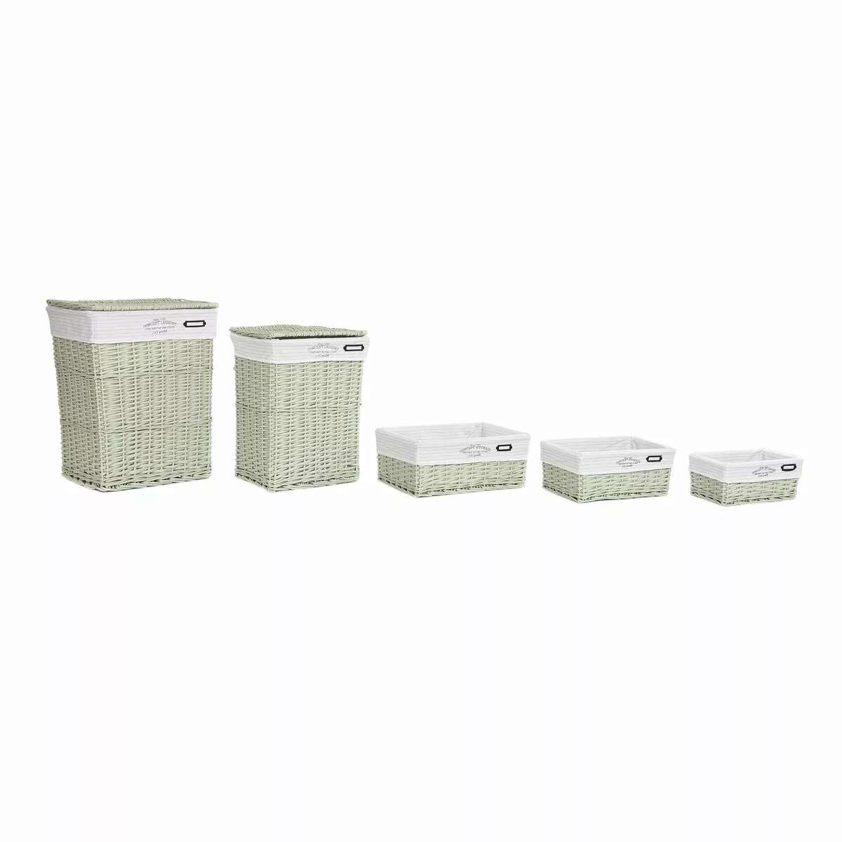 Korb-set Dkd Home Decor Polyester Grün Korb (44 X 34 X 56 Cm) günstig online kaufen