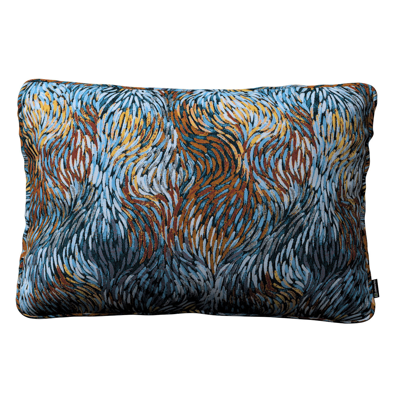Kissenhülle Gabi mit Paspel 60x40cm, blau- orange, 60 x 40 cm, Intenso Prem günstig online kaufen