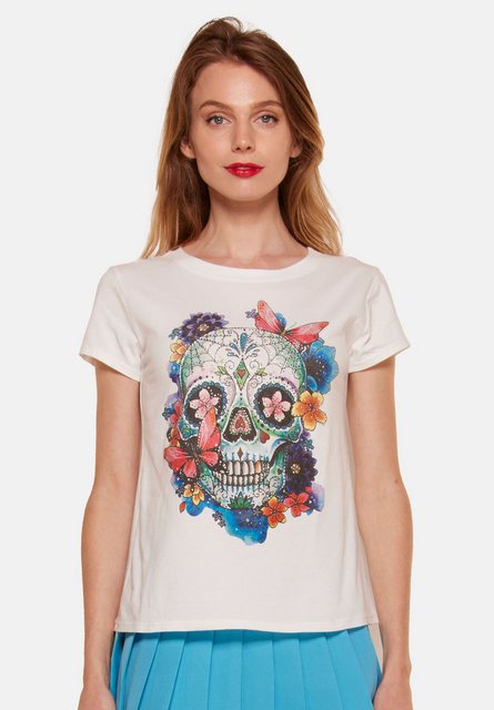 Tooche Kurzarmshirt Blumenkopf Mit Blumenkopfmotiv günstig online kaufen