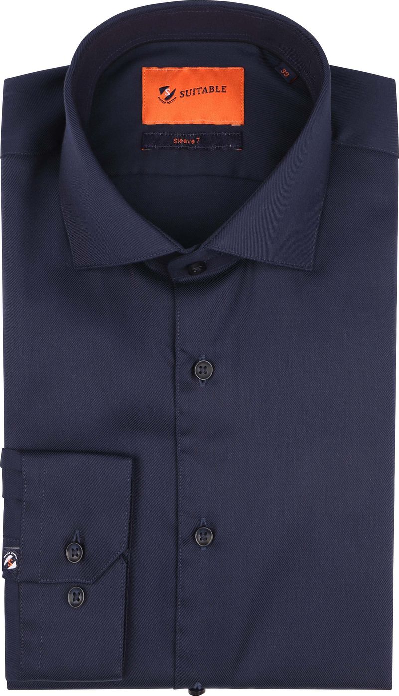 Suitable Hemd Extra Lange Ärmel Twill Navy - Größe 38 günstig online kaufen