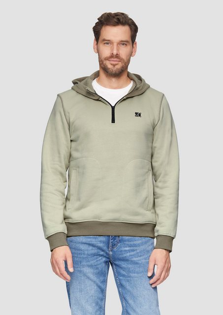 s.Oliver Sweatshirt Hoodie mit Stehkragen Logo günstig online kaufen