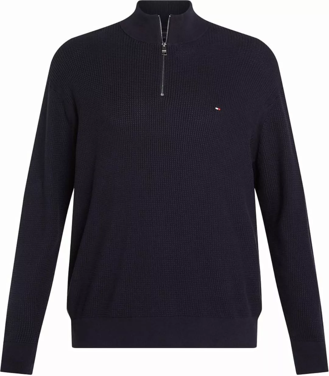 Tommy Hilfiger Big & Tall Half Zip Pullover Struktur Navy - Größe XXL günstig online kaufen