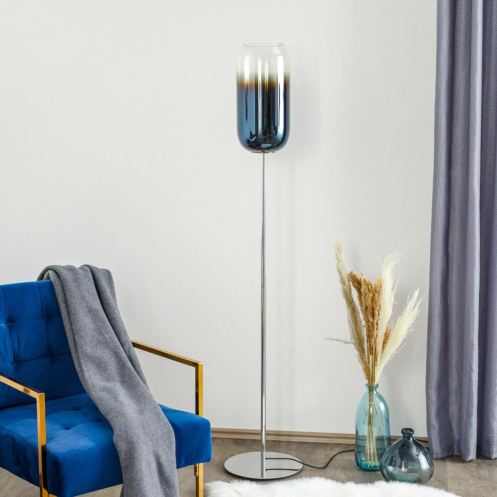 Artemide Gople Stehleuchte blau/silber günstig online kaufen