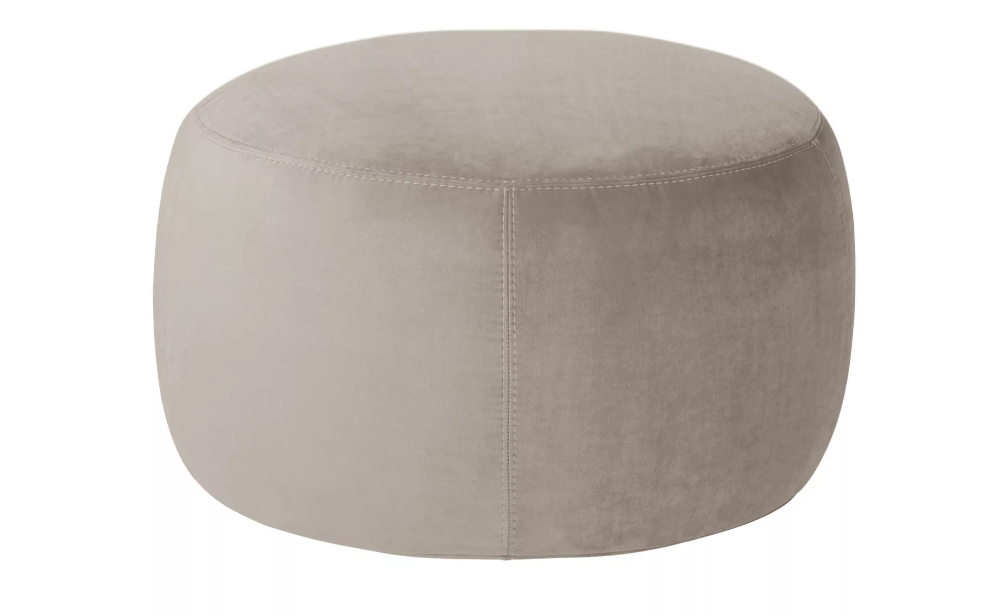 Samt Hocker  Amadi ¦ beige ¦ Maße (cm): H: 40  Ø: 60 Polstermöbel > Hocker günstig online kaufen