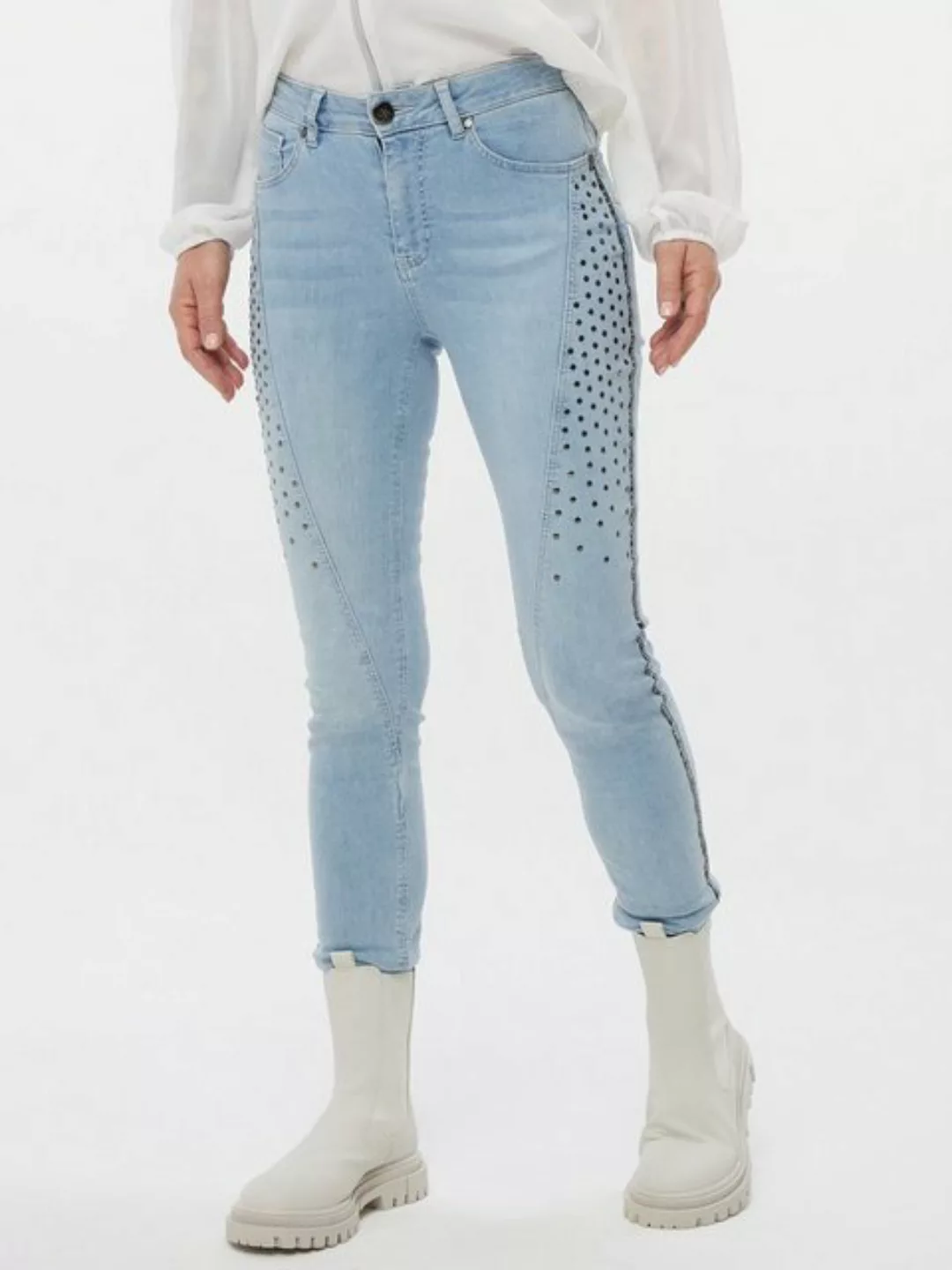 Sarah Kern Röhrenjeans Stretch-Jeans figurbetont mit Nietenbesatz günstig online kaufen