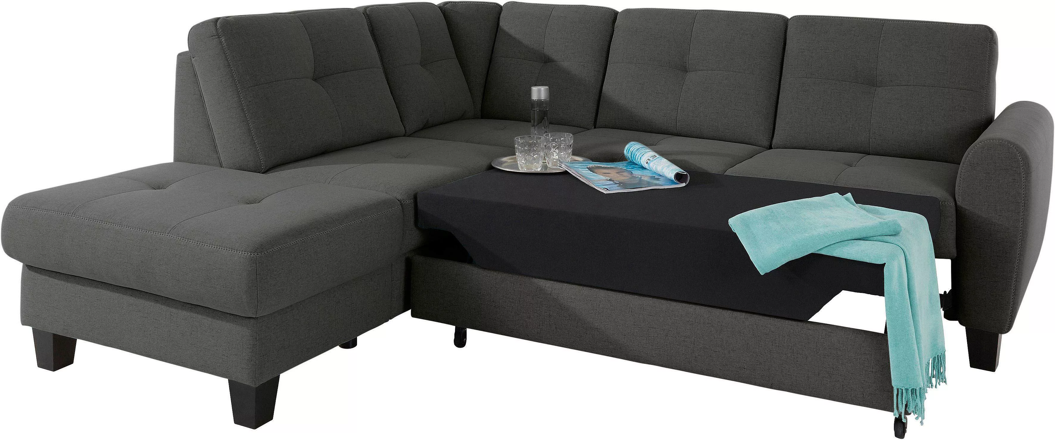 sit&more Ecksofa "Varese L-Form", mit Federkern, wahlweise mit Bettfunktion günstig online kaufen