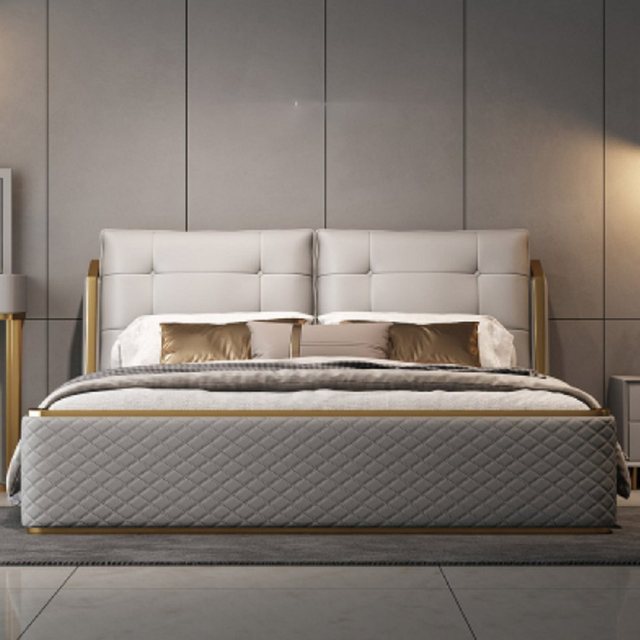 JVmoebel Bett Designer Weißes Schlafzimmer Bett Luxus Holzgestell Modern (1 günstig online kaufen