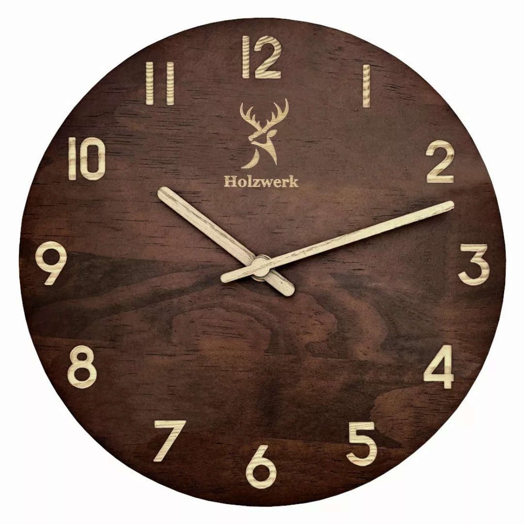 Holzwerk Wanduhr Designer Loft Quarzwanduhr aus günstig online kaufen