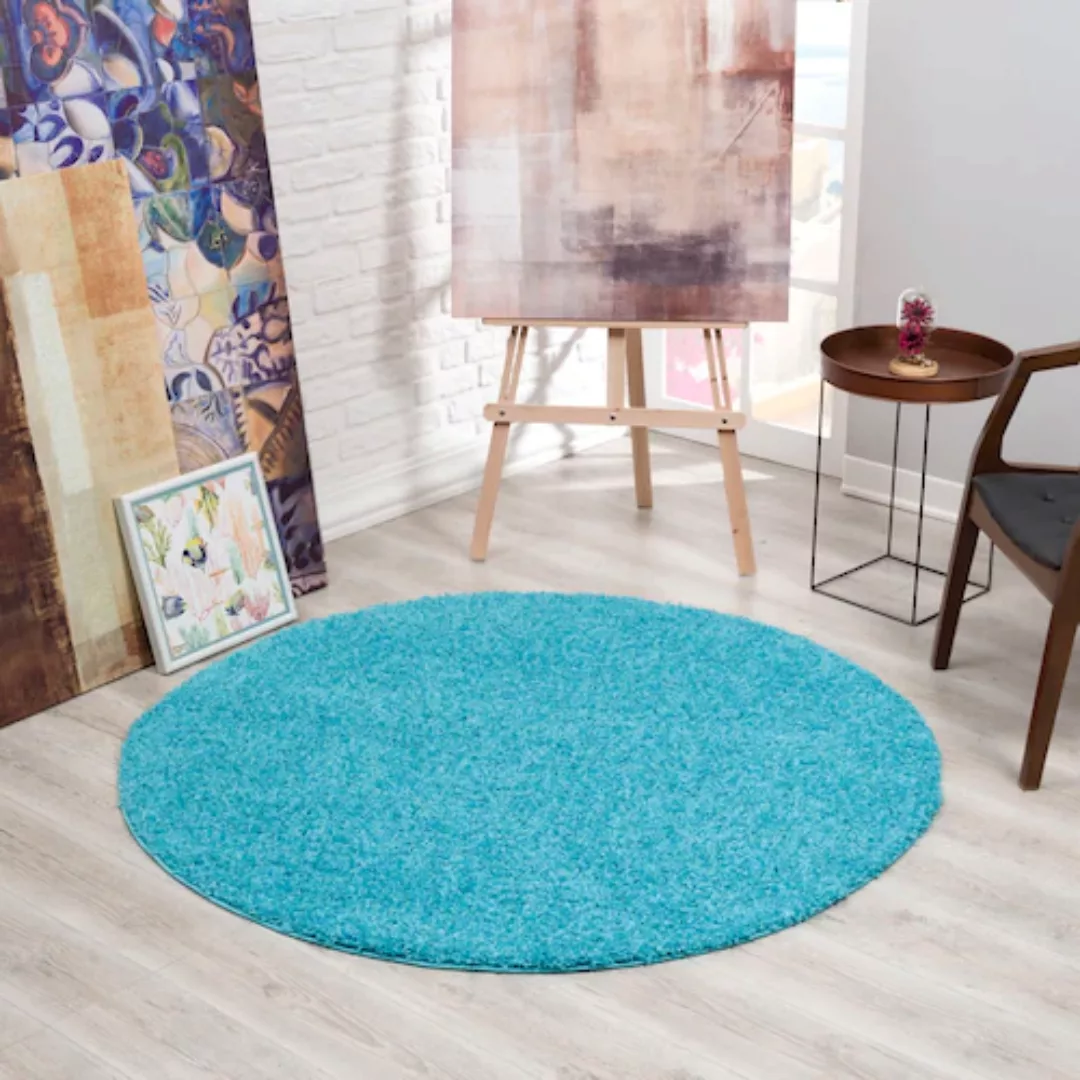 Sanat Hochflor-Teppich »LOCA«, rund, 30 mm Höhe, Wohnzimmer, Langflor, Shag günstig online kaufen