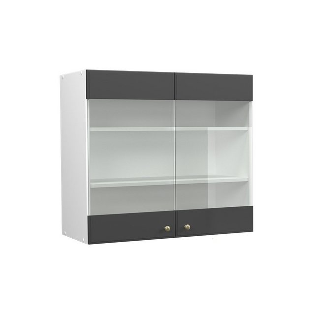 Vicco Glashängeschrank Fame-Line, Anthrazit-Gold/Weiß, 80 cm günstig online kaufen