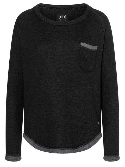 SUPER.NATURAL Sweatshirt Merino Sweatshirt W KNIT CREW mit kontrastfarbenen günstig online kaufen