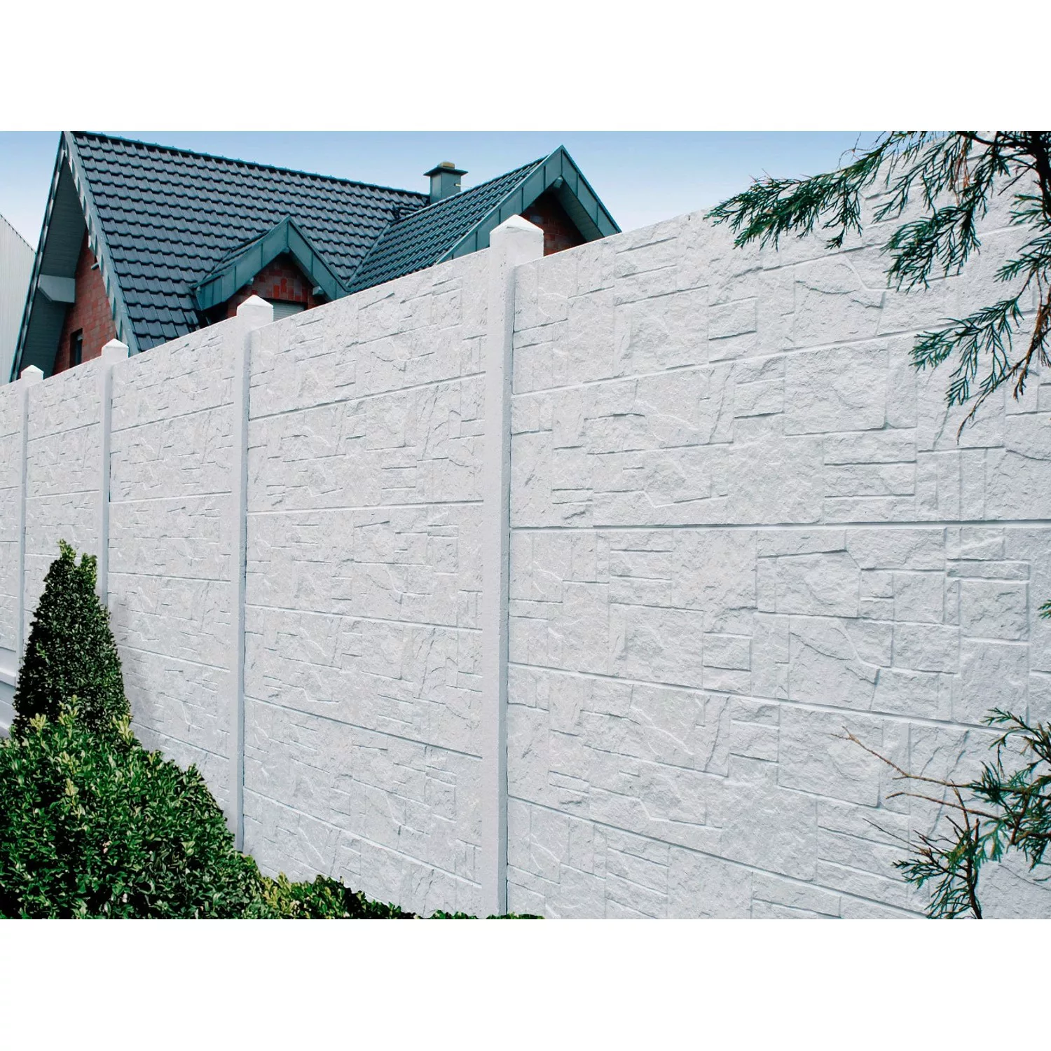 Betonzaun-Platte Flagstone 200 cm x 38,5 cm x 3 cm günstig online kaufen
