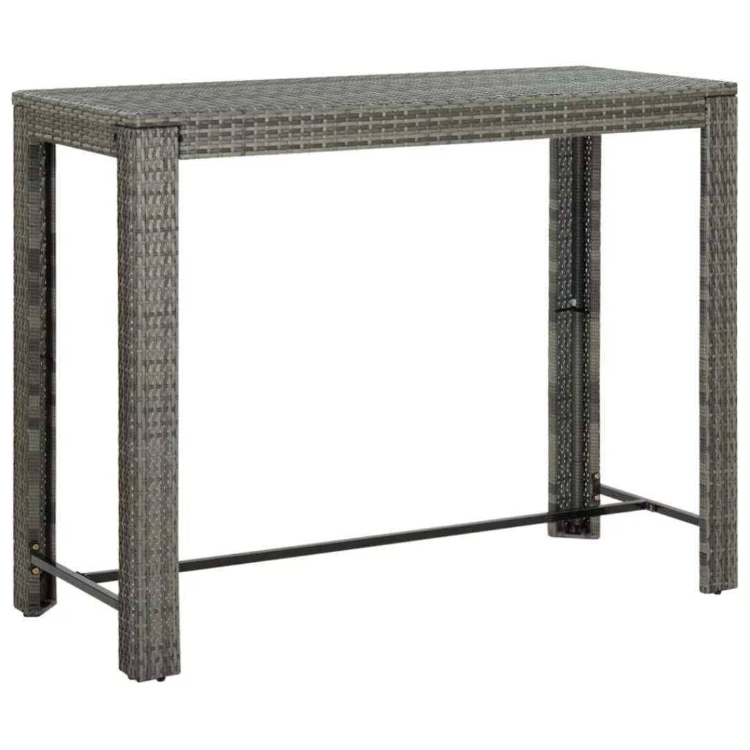 Garten-bartisch Grau 140,5x60,5x110,5 Cm Poly Rattan günstig online kaufen