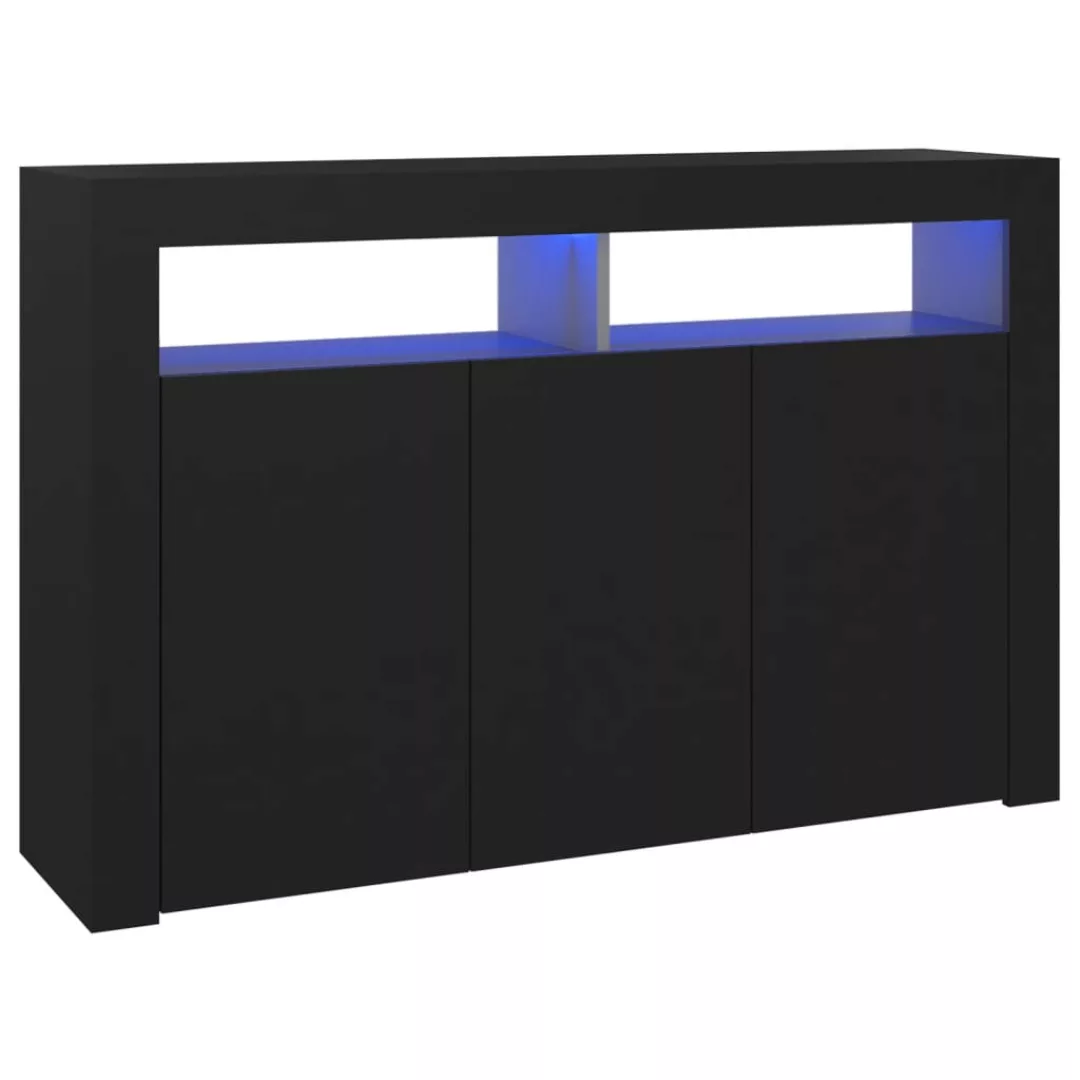 Sideboard Mit Led-leuchten Schwarz 115,5x30x75 Cm günstig online kaufen