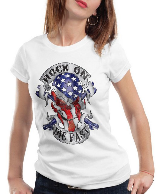 style3 T-Shirt USA Rocker Skull Totenkopf Flagge biker stars stripes amerik günstig online kaufen