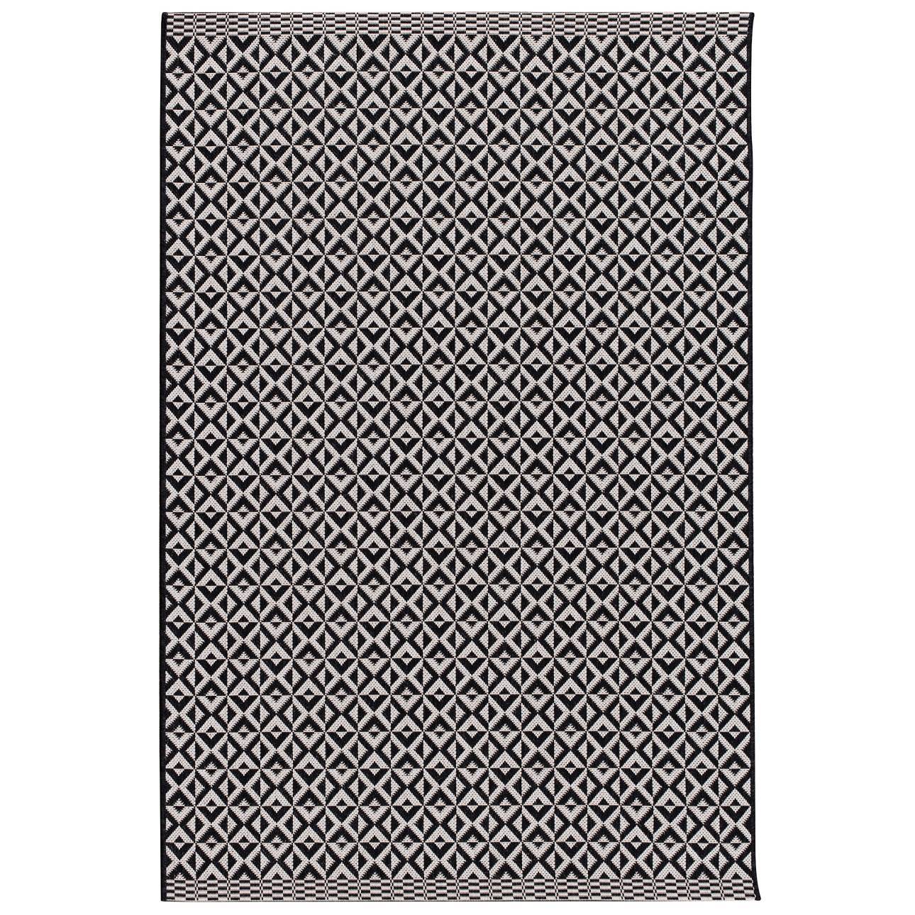 Teppich Modern Geometric black/ wool 160x230cm, 160 x 230 cm günstig online kaufen