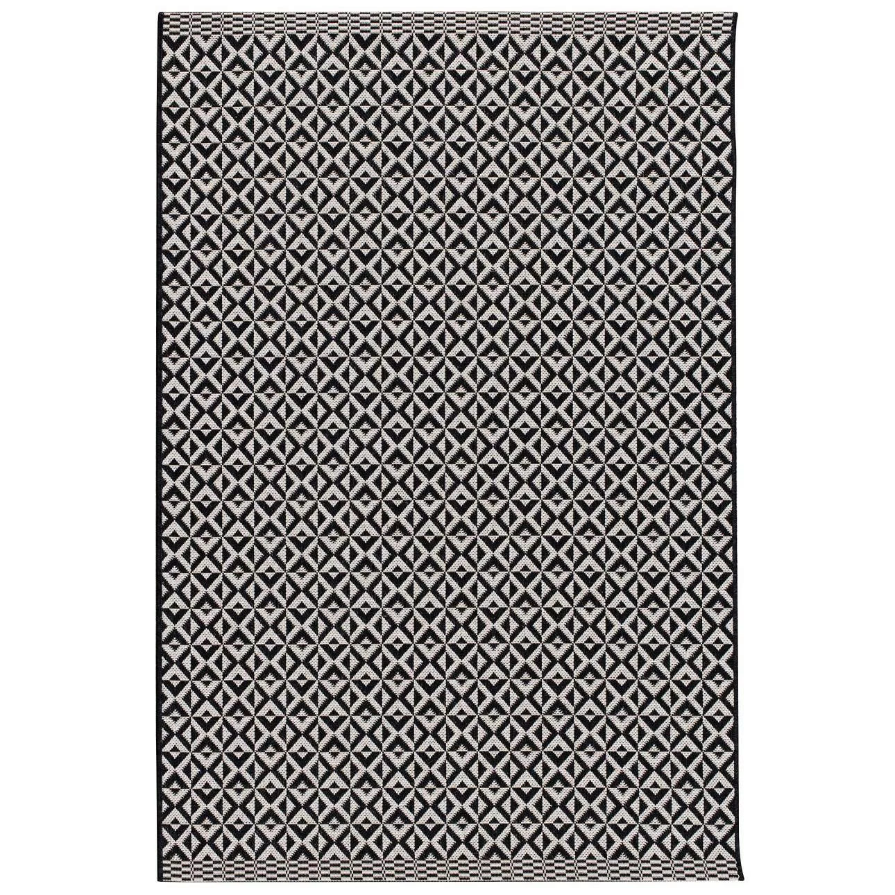 Teppich Modern Geometric black/wool 200x290cm, 200 x 290 cm günstig online kaufen