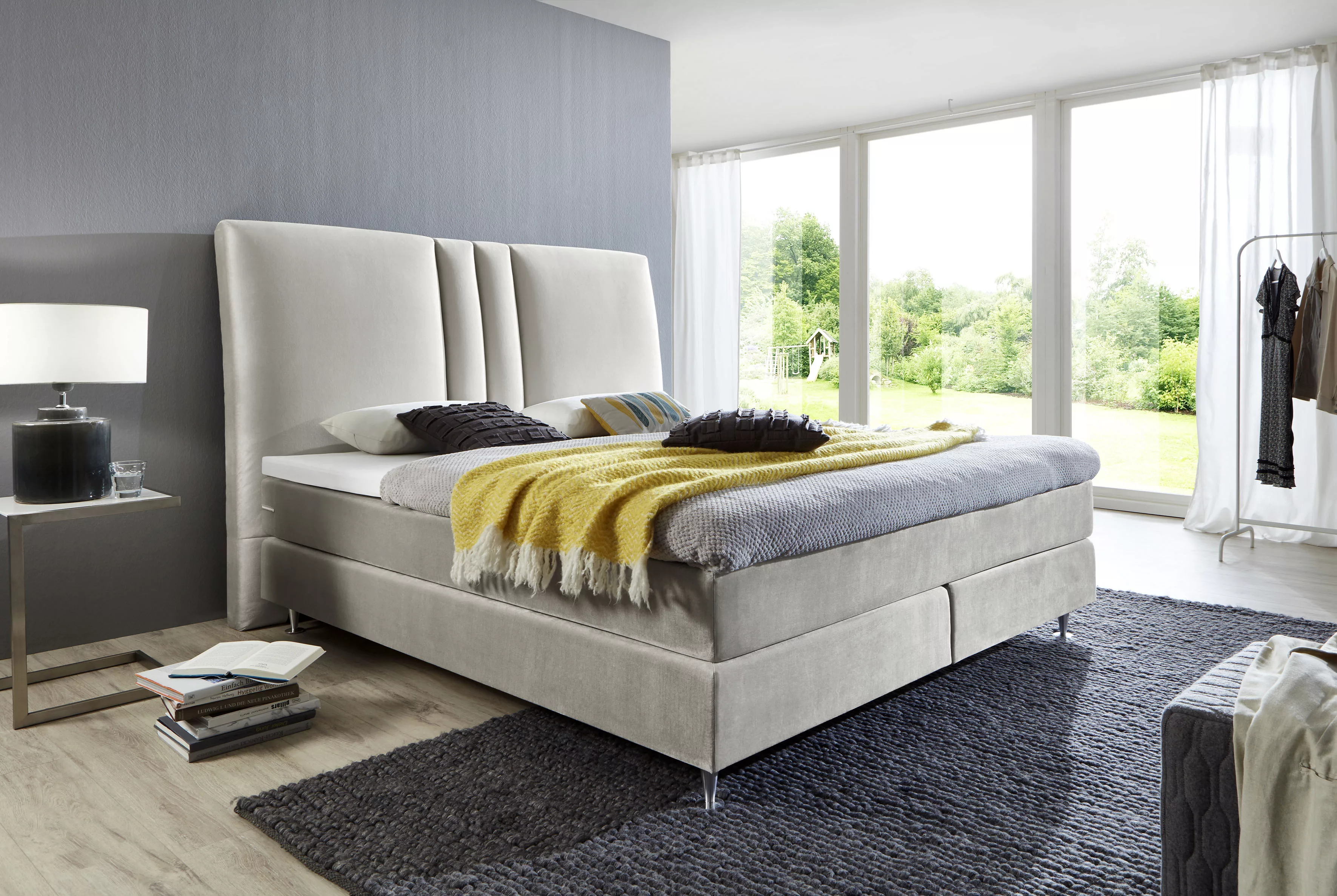 ATLANTIC home collection Boxspringbett "Rita", mit Topper und hohen Kopftei günstig online kaufen