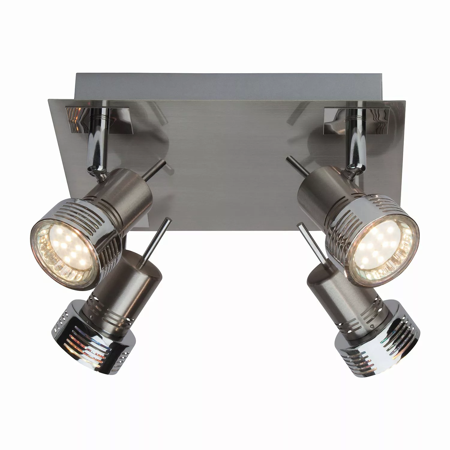 home24 Brilliant LED-Deckenleuchte Kassandra Modern Metall Silber 22x12x22 günstig online kaufen