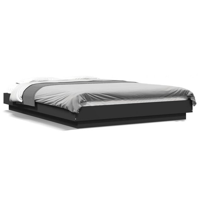 vidaXL Bett Bettgestell mit LED Schwarz 140x200 cm Holzwerkstoff günstig online kaufen