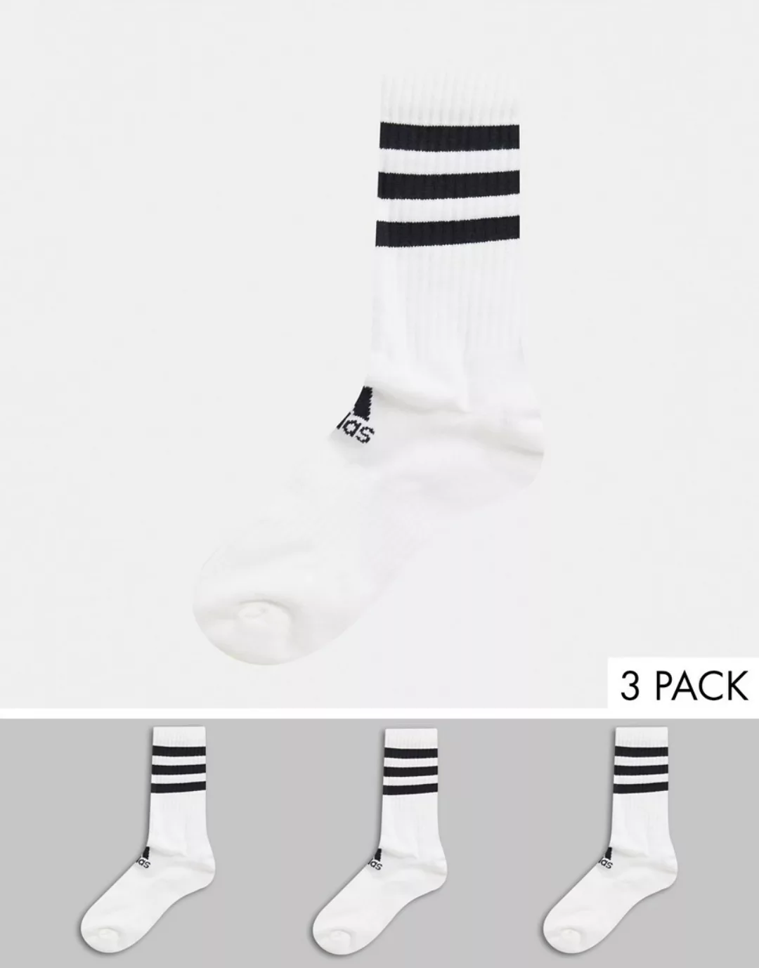 Adidas 3 Stripes Cushion Crew Socken 3 Paare EU 40-42 White / White / White günstig online kaufen