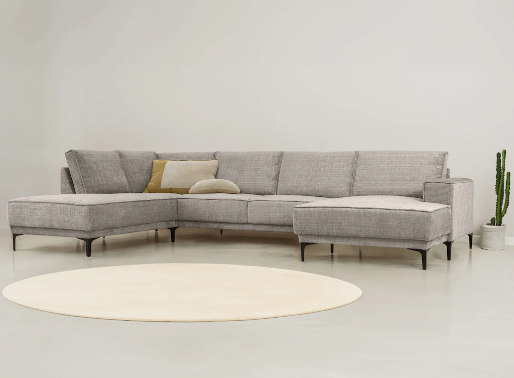 Places of Style Wohnlandschaft "XXL Sofa Oland, Struktur, Flachgewebe, Luxu günstig online kaufen