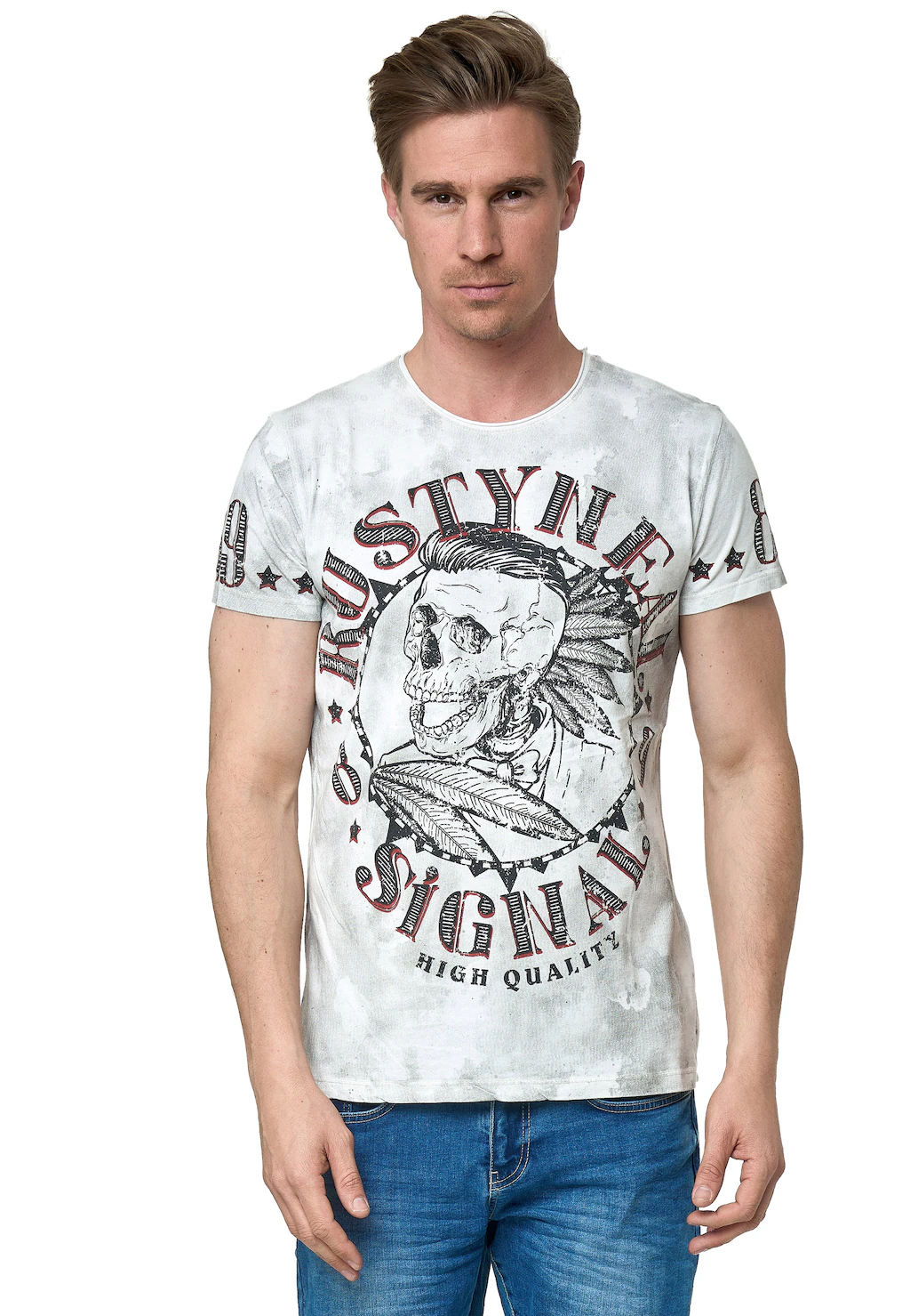 Rusty Neal T-Shirt, mit stylischem Totenkopf-Print günstig online kaufen
