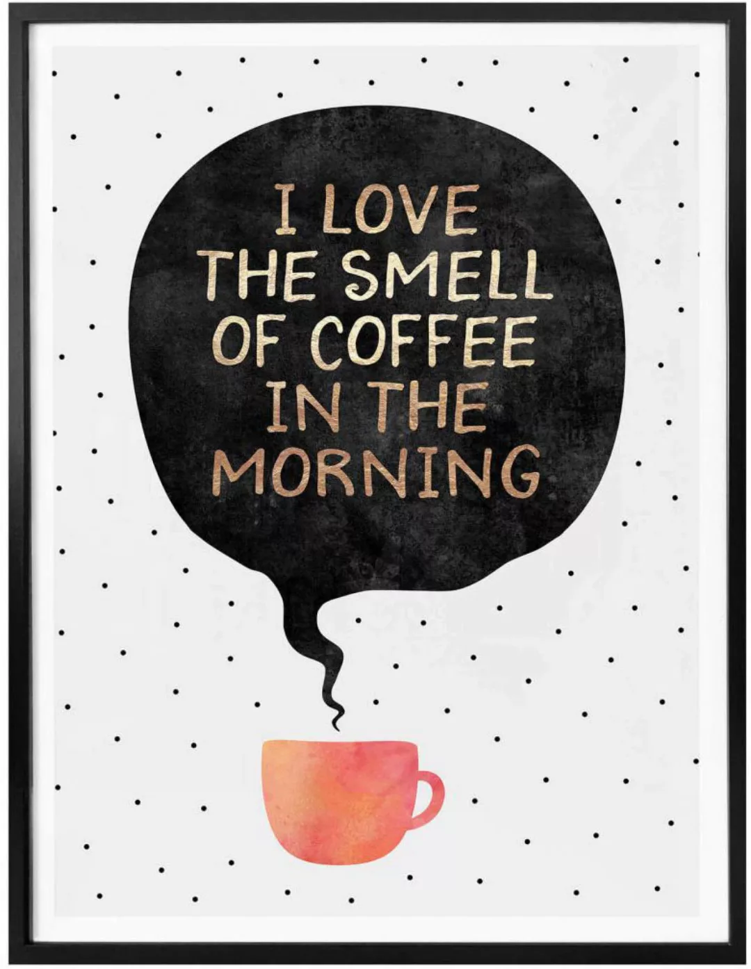 Wall-Art Poster »smell of coffee«, Schriftzug, (1 St.), Poster ohne Bilderr günstig online kaufen