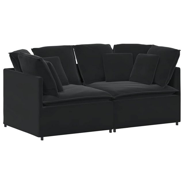 vidaXL Sofa Modulares Sofa mit Kissen Samt Schwarz günstig online kaufen