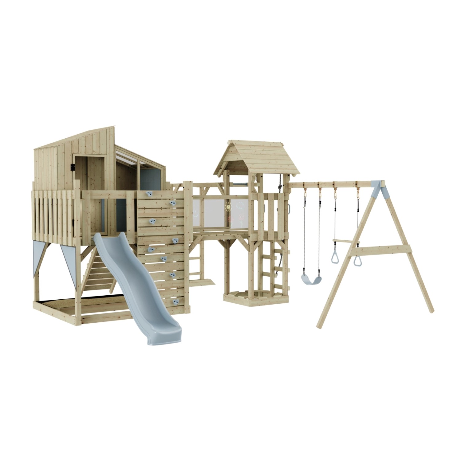 OutdoorToys Spielturm Emma mit Trapezschaukel Eisblau günstig online kaufen