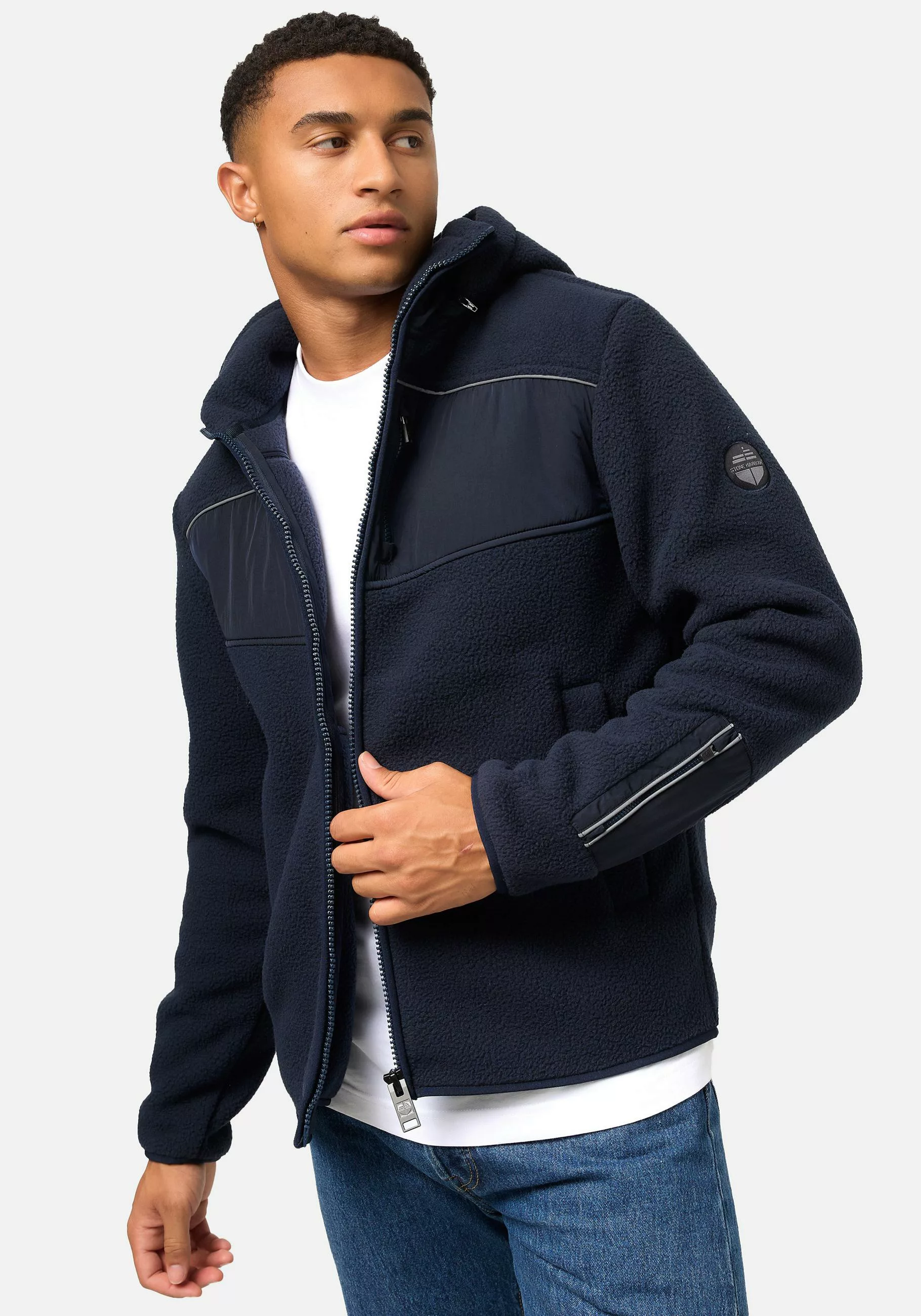 Stone Harbour Fleecejacke "Illian", mit Kapuze, Sportliche Herren Fleece-Ou günstig online kaufen