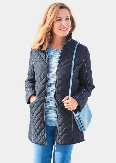 GOLDNER Steppjacke Kurzgröße: Longsteppjacke mit Kontrastpaspeln günstig online kaufen