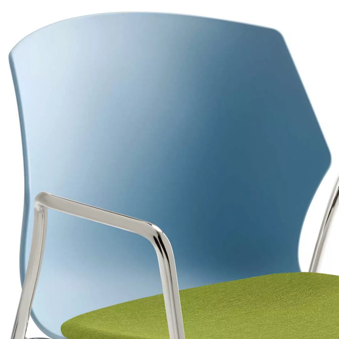 Armlehnenstuhl in Blaugrau und Grün Kunststoff günstig online kaufen