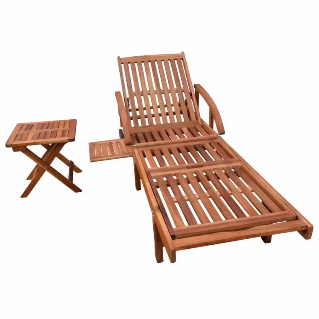 Sonnenliege Mit Tisch Massivholz Akazie günstig online kaufen