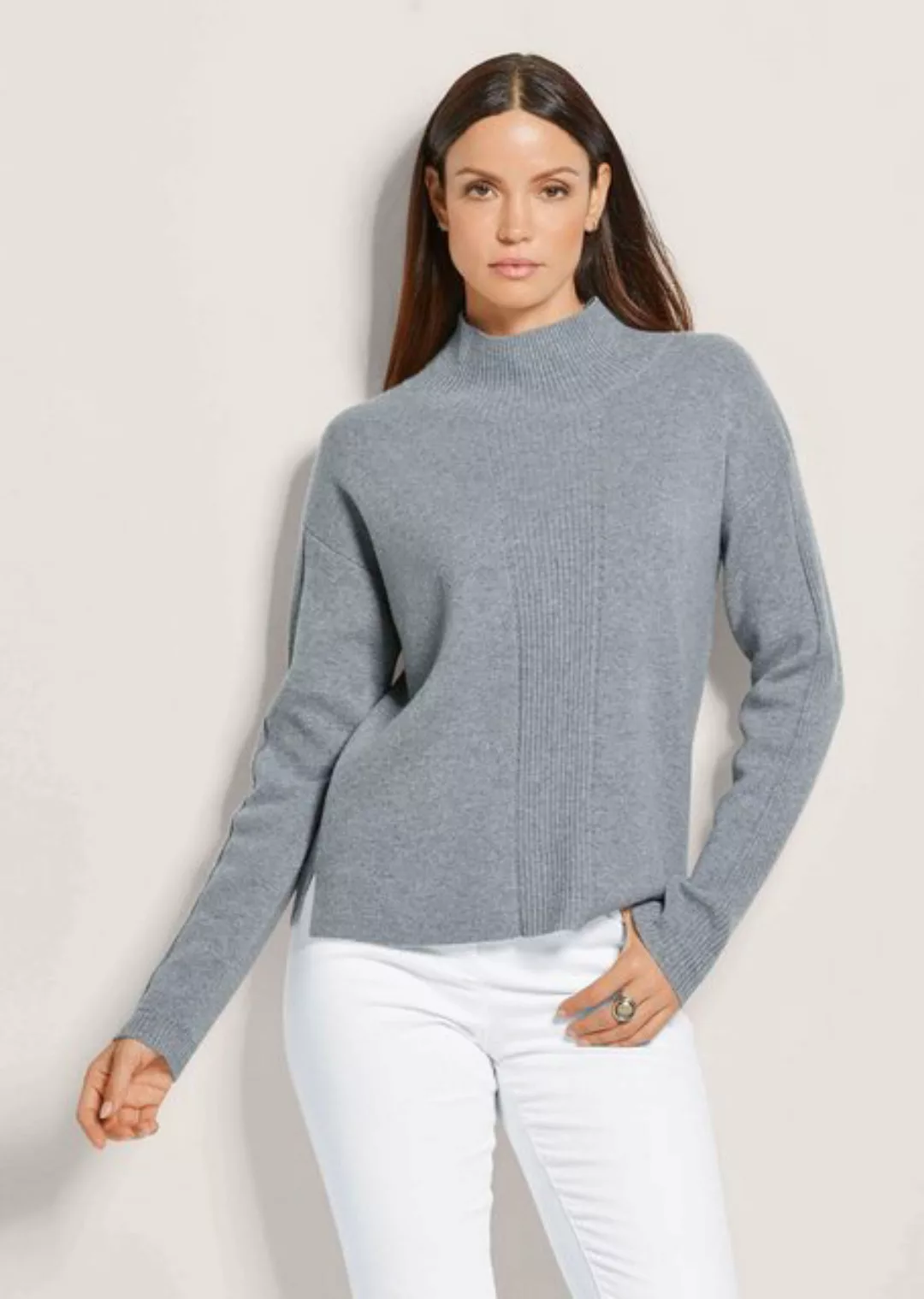 MADELEINE Strickpullover Kurzer Stehkragen-Pullover mit Good Cashmere günstig online kaufen