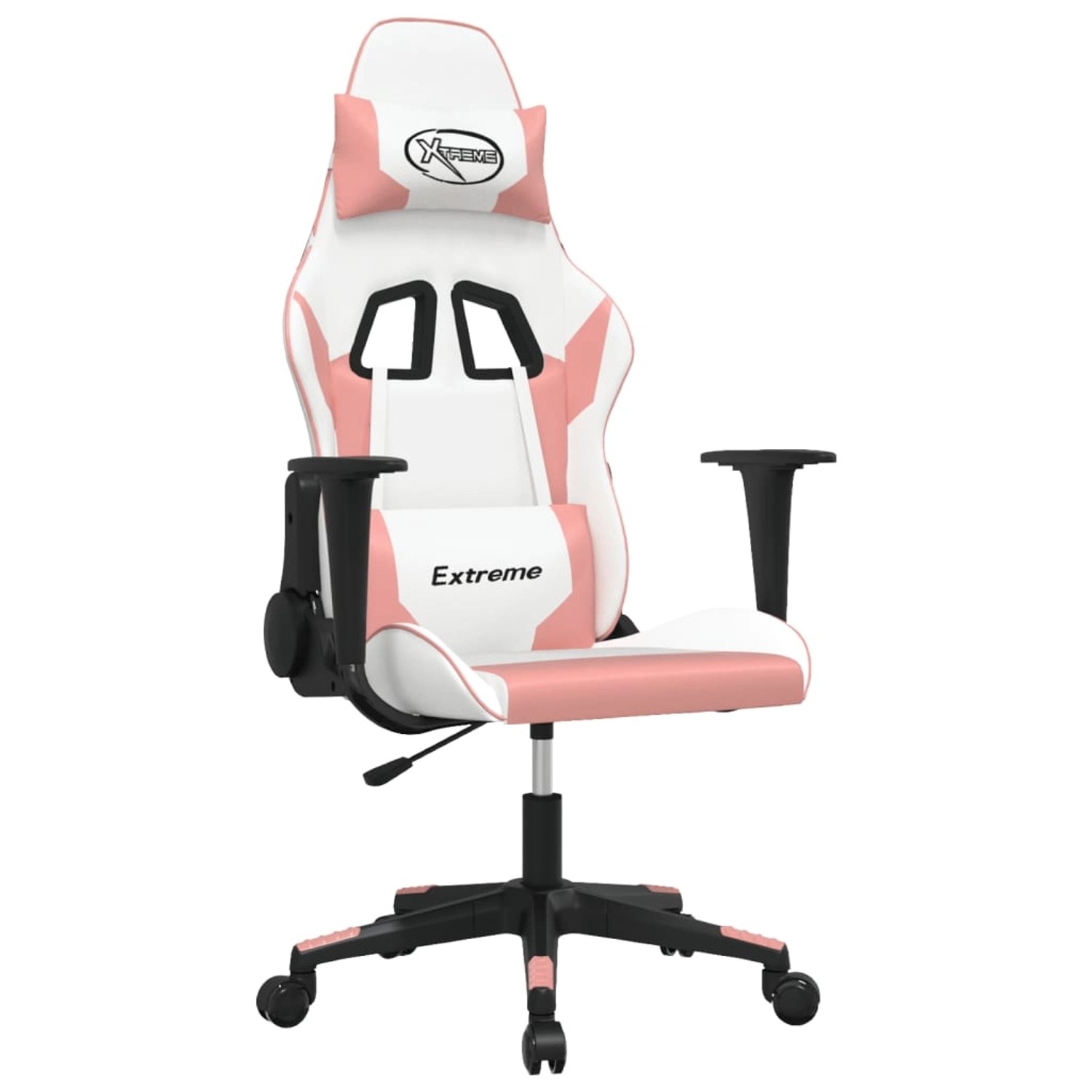 vidaXL Gaming-Stuhl mit Massagefunktion Weiß und Rosa Kunstleder Modell 4 günstig online kaufen