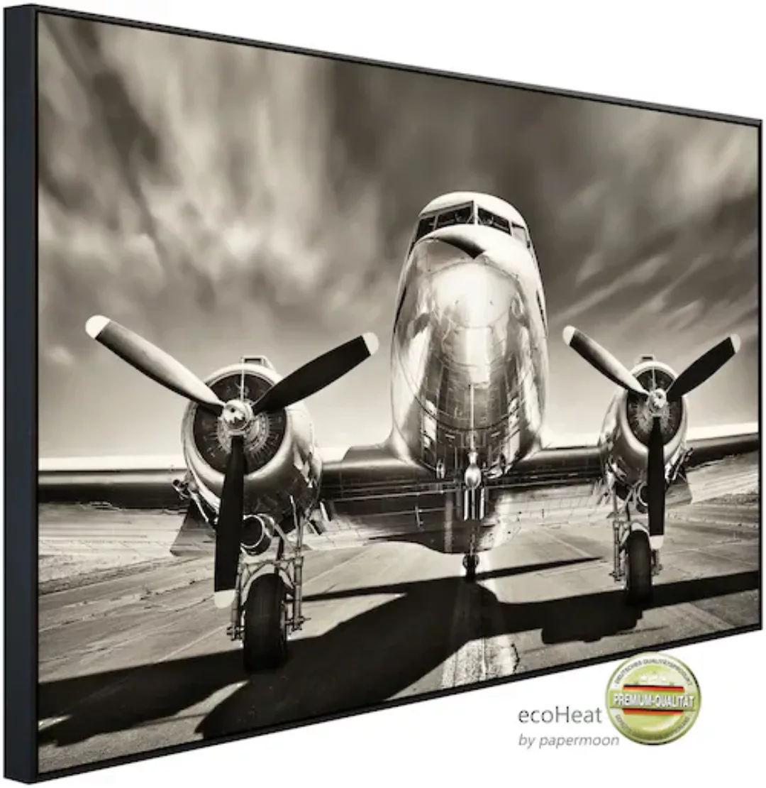 Papermoon Infrarotheizung »Flugzeug Schwarz & Weiß«, sehr angenehme Strahlu günstig online kaufen