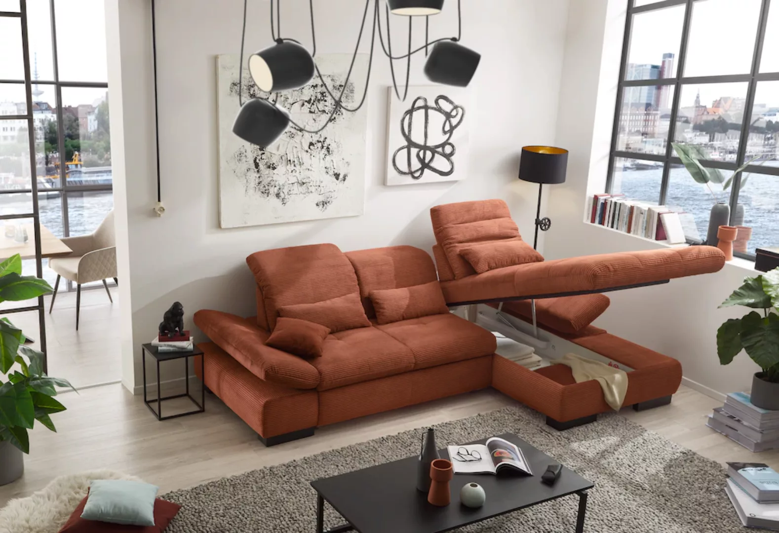 set one by Musterring Ecksofa "SO4100 V", mit verstellbaren Kopfteilen, wah günstig online kaufen