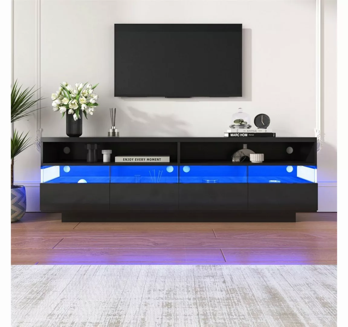 autolock TV-Schrank TV-Schrank,Hochglanz-TV-Schranktisch,lowboard mit LED-B günstig online kaufen