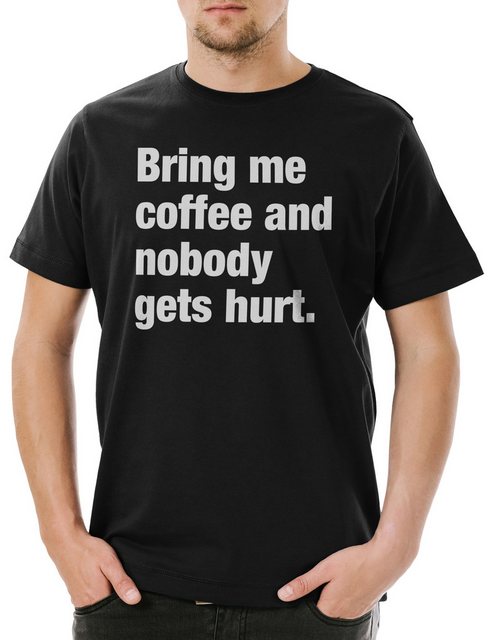 Urban Backwoods Print-Shirt Bring Me Coffee And Nobody Gets Hurt Herren T-S günstig online kaufen