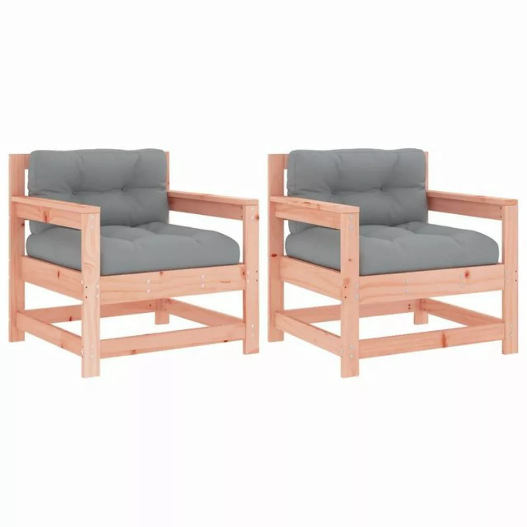 vidaXL Sofaelement Gartenstühle mit Kissen 2 Stk. Massivholz Douglasie (1 S günstig online kaufen