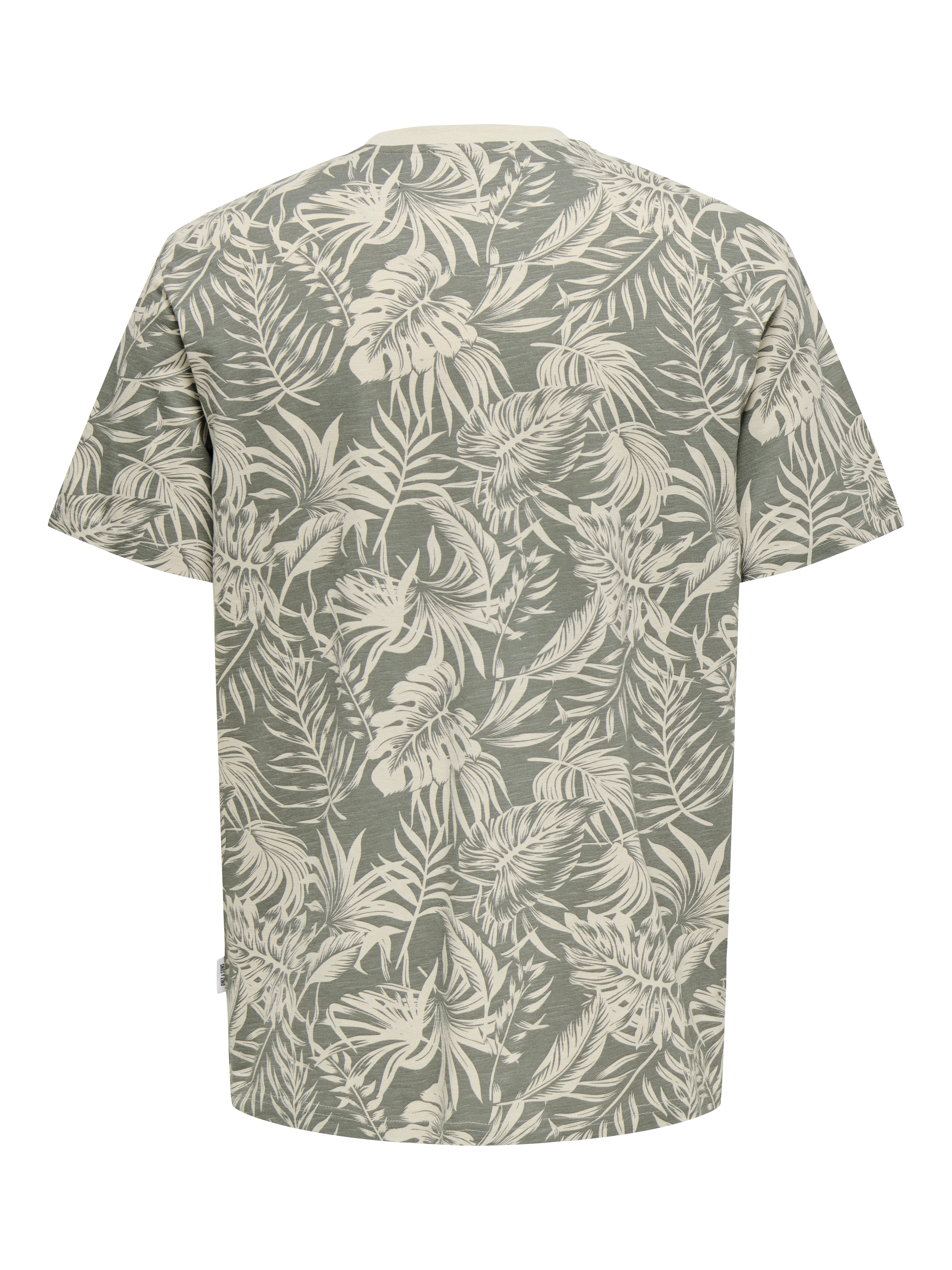 ONLY & SONS Rundhalsshirt "ONSPERRY LIFE REG LEAF AOP SS TEE" günstig online kaufen