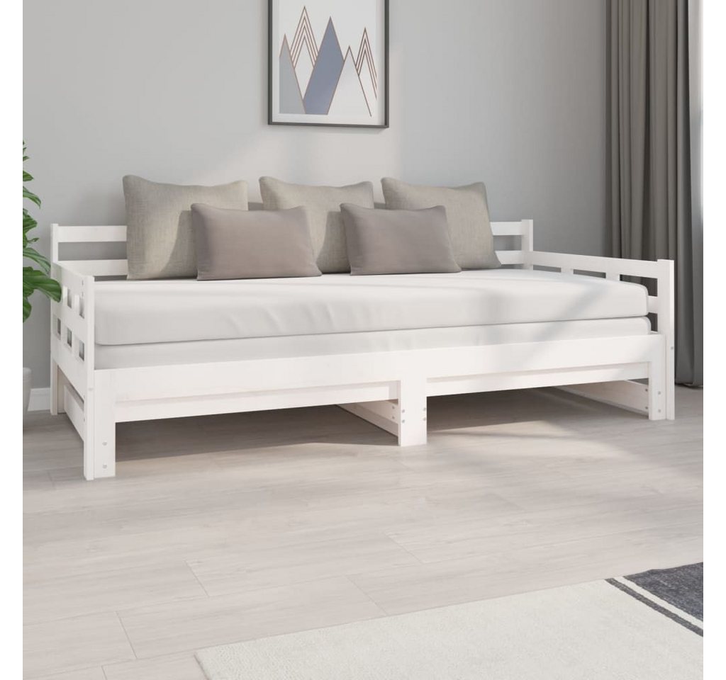 vidaXL Gästebett Tagesbett Gästebett Ausziehbar Weiß Massivholz Kiefer 2x90 günstig online kaufen