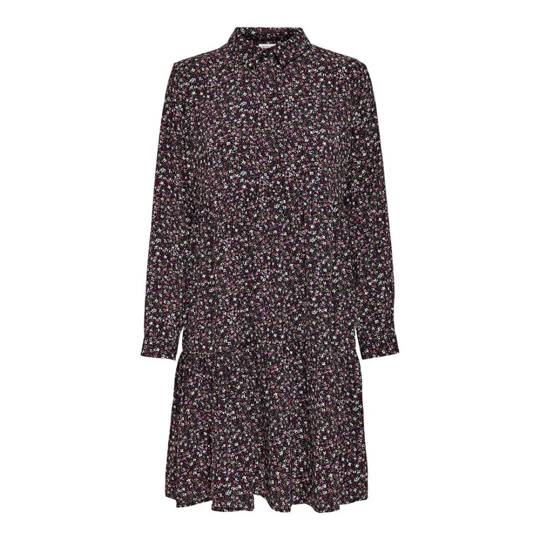 Jdy Piper Aop Kurzes Kleid 44 Black / Aop Fuschia Pink / Vivid Viola Fleur günstig online kaufen