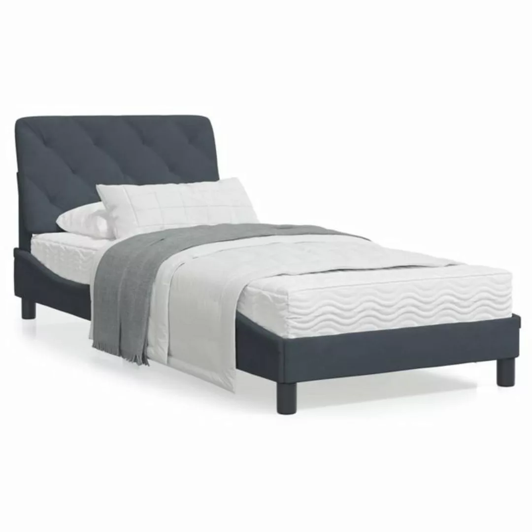 vidaXL Bett Bettgestell mit Kopfteil Hellgrau 90x190 cm Samt günstig online kaufen