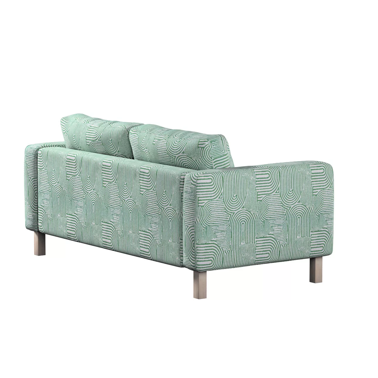 Bezug für Karlstad 2-Sitzer Sofa nicht ausklappbar, mintgrün-ecru, Sofahuss günstig online kaufen